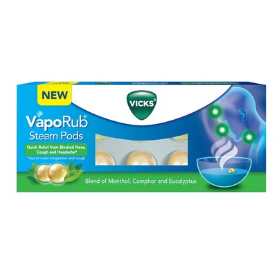 Vicks VapoRub SteamPods 10s für Dampfinhalation schnelle Linderung von versto...