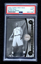 /225 PSA 9 MINT 2005 CHRIS PAUL TOPPS FIRST ROW BLACK AND WHITE #108 G4354E4422S