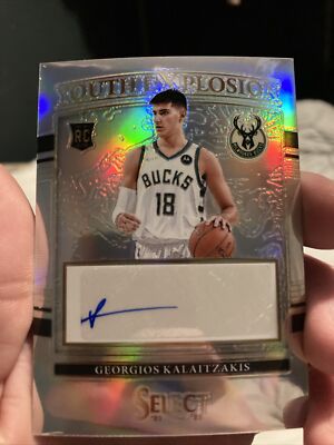 2021-22 Select GEORGIOS KALAITZAKIS Youth Explosion Silver Auto #YE-GKZ Bucks RC