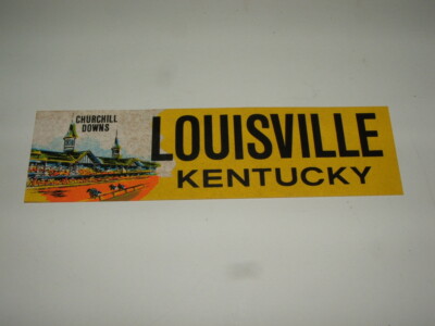 VINTAGE LOUISVILLE KENTUCKY DERBY CHURCHILL DOWNS IMPKO AUTHENTIC BUMPER STICKER