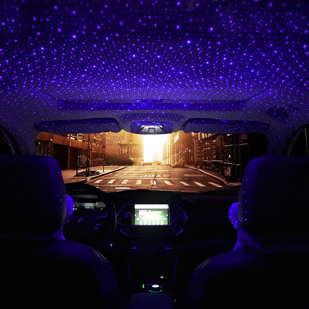 USB-Lampe Auto Schlafzimmer Dach Projektor Sternlicht - Rotes Licht Rot