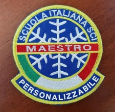 PATCH SCUOLA ITALIANA SCI -MAESTRO- 8cm X 8,5cm + STRAPPO - PERSONALIZZABILE