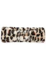 C.C Women Soft Winter Warm Faux Fur Leopard Animal Print Headband Headwrap