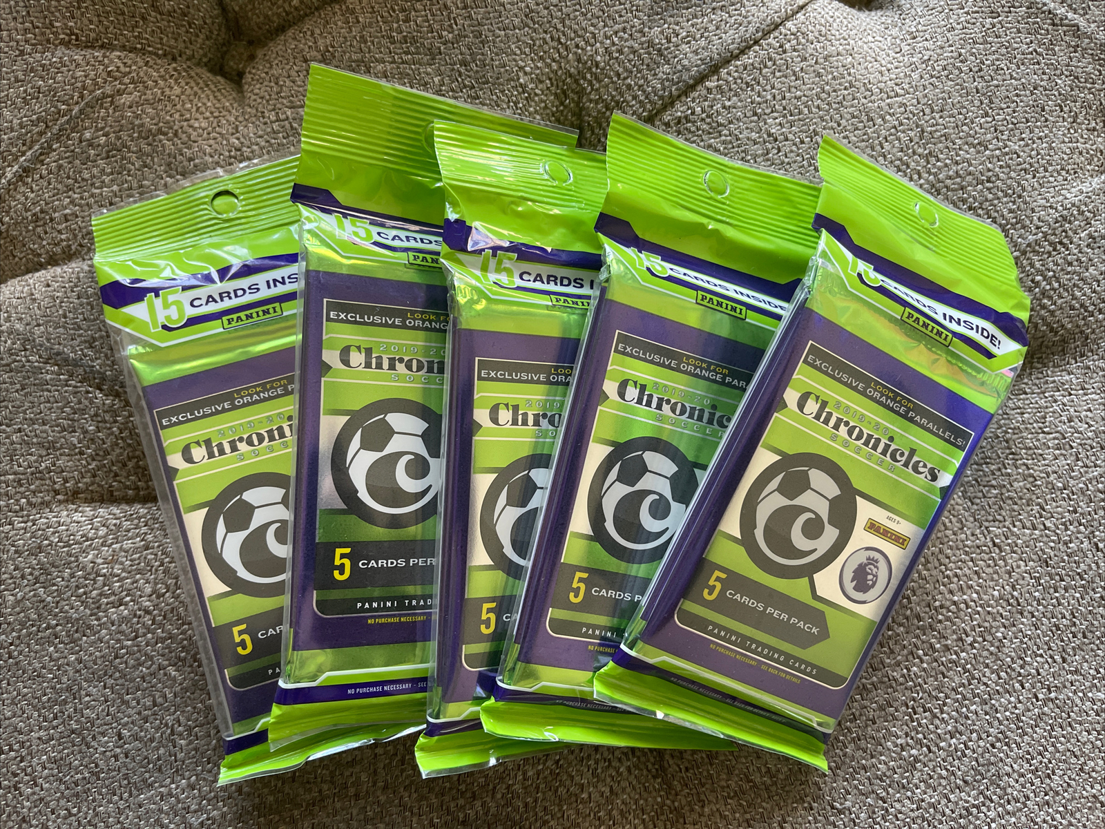 5 --- 2019-20 Panini Chronicles Soccer Cello Pack 