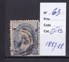 TIMBRE 1887-88 ETATS UNIS N° 63-OBL.TB-VOIR SCAN-Z308