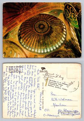 Istanbul Hagia Sophia Dome Postcard Vintage Picture from Turkey 1960s