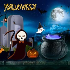 Halloween Witch Pot Smoke Machine Fogger Misting Cauldron Mist Maker Party Prop