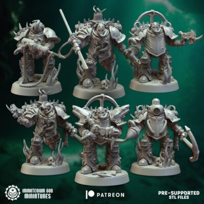 Set of 6 Abyss Hunters - Immaterium God/Sci-fi/Tabletop Miniature