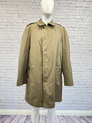 London Fog Vintage Tan Khaki Trench Coat Size 44 LONG