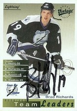 Brad Richards autographed Hockey Card (Tampa Bay Lightning) 2001 UD Vintage #233