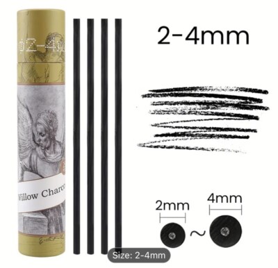 Willow 2-4mm 25 Charcoal Sticks NEW Shipping Included