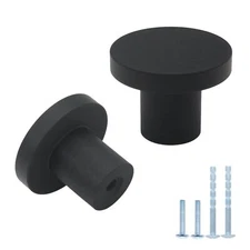 12 Pack Matte Black Cabinet Knobs Dresser Knobs Solid Kitchen Cabinet Knobs D...