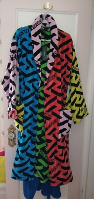 Versace Multicolor LaGreca Size Large Bathrobe Unisex