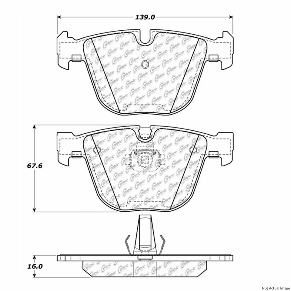 For 2006-2010 BMW 650i Premium Semi-Metallic Disc Brake Pad Set Rear Centric - Imagem 4 de 4