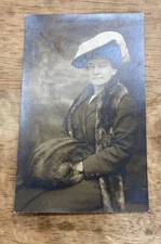 RPPC Postcard ~ Lady In Fur Accessories ~ Nice Condition / Album6