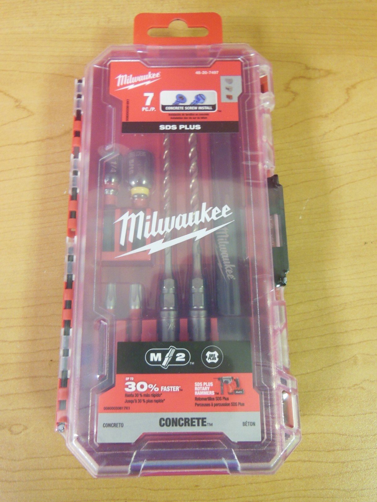 Milwaukee 48207497 SDS 7pc Tapcon Concrete Screw Installation Kit