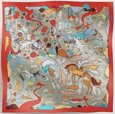RARE HERMES Silk Scarf 