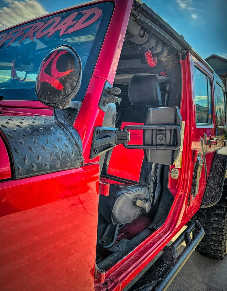 Mirrors Doors Off for Wrangler JK TJ 1997-2018, Side Mirrors Anti-Shake Foto 3 de 4