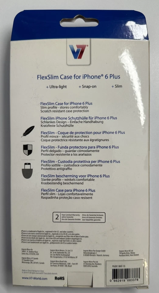 V7 FlexSlim Case for Iphone 6 Plus (Clear) BRAND NEW UNOPENED - Image 2 of 3