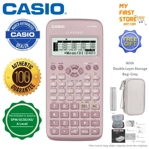 Genuine Casio FX-570EX-PK Pink ClassWiz Series Scientific Calculator For School