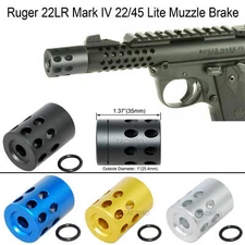 Ruger .22LR Mark IV 22/45 Muzzle Brake 1/2"x28 TPI C Anodized Aluminum