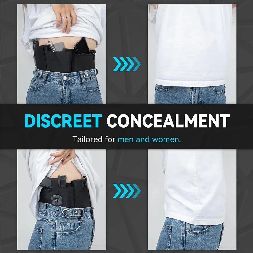 45-55in Tactical Conceal Carry Belly Band Holster Waist Belt Holster