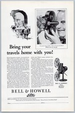 1928 Bell  Howell Vintage Camera Ad Filmo Automatic Projector Home Movies