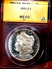 MORGAN SILVER DOLLAR 1881 S ANACS MS 63 PL GLASSY STUNNER NICE MIRRORS