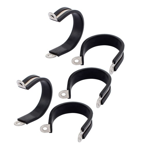 5 Agrafes De Serrage Pour Tuyaux En U - 6mm Diamètre, Acier Inox Et Caoutchouc - Neuf - Marque Uxcell