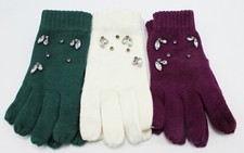 New Womens Gemstone Adorned Gloves nwt GL2