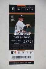 DETROIT TIGERS VS MINNESOTA TWINS 4/29/2013 FULL TICKET ~ DREW SMYLY