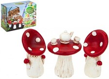 FAIRY GARDEN ACCESSORIES - Toadstool Tea Set for Two
