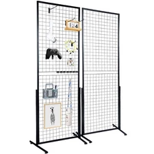 2' x 5.6' Grid Wall Panels Towers 2 Packs Wire Gridwall Display Rack Home Tool