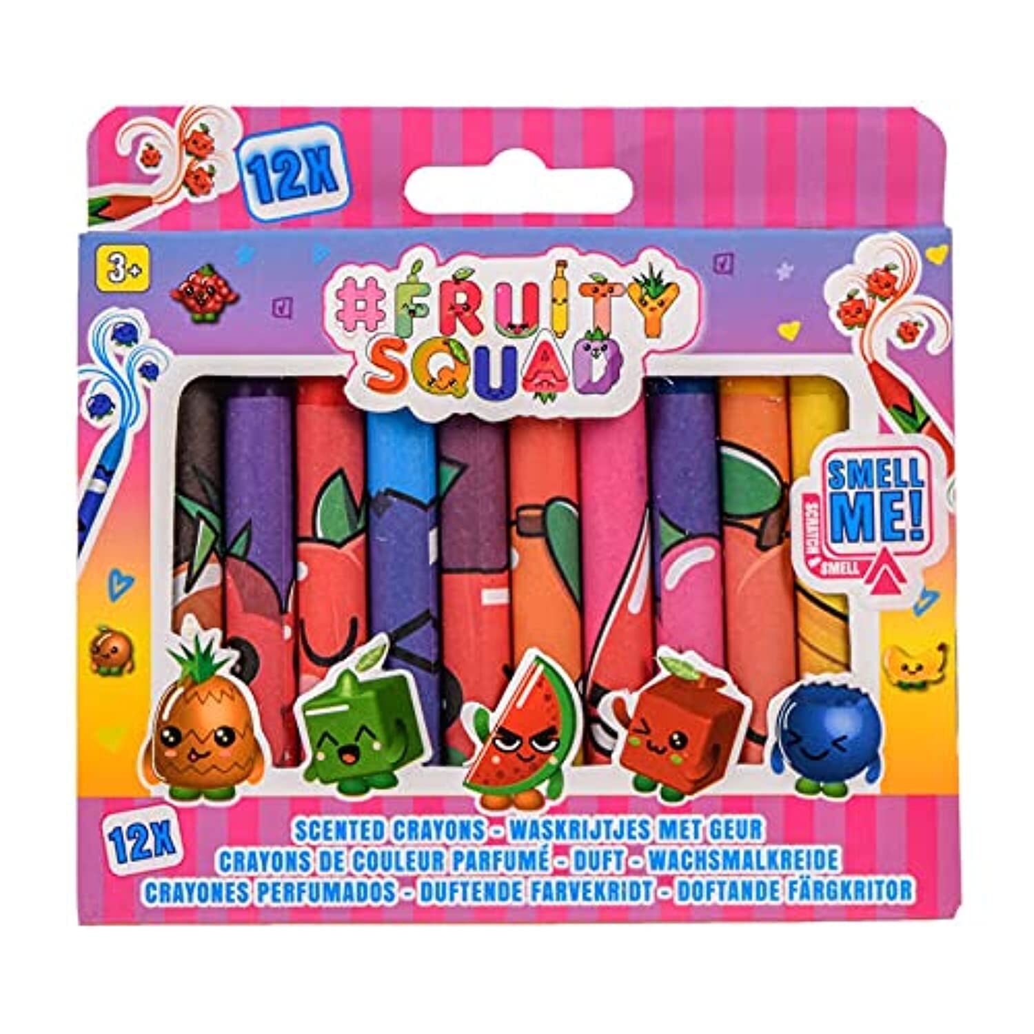 Jouetprive-Fruity Squad Crayons with Fragrance, 12 pieces.