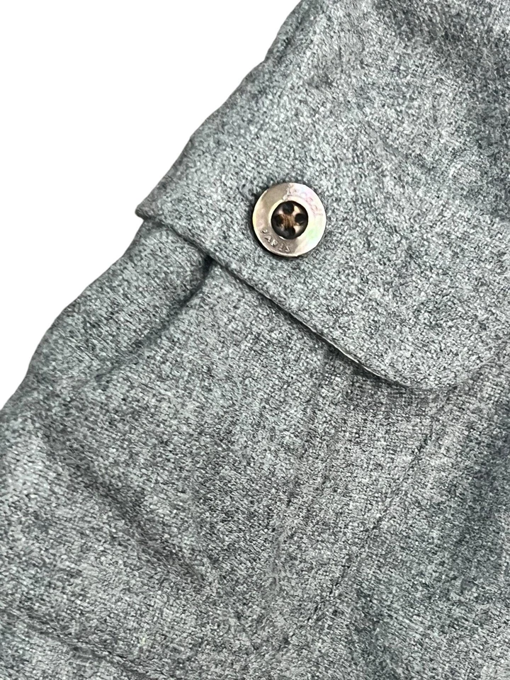 VESTIDO JACADI PARÍS FRANCIA NIÑAS 12M GRIS LANA SIN MANGAS PLISADO BOLSILLOS JUMPER Foto 4 de 4