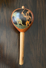 Handmade Maraca Shaker from Santom  with Carving Multicolor