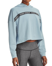Under Armour Women's Rival Terry Crop Hoodie Loose Fit Plus Size 2X Blue