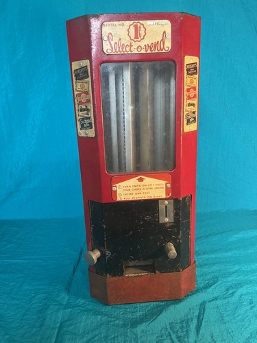 SELECT-O-VEND 1¢ CANDY AND GUM VENDING MACHINE