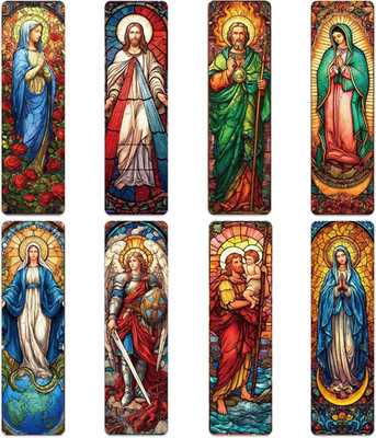 Catholic Virgin Mary Bookmarks, 48 Pcs Religious Saints Prayer Book Marks for Re