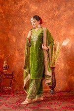 Faux Georgette Readymade Salwar Kameez Embroidery Work Sharara Plazo Suit