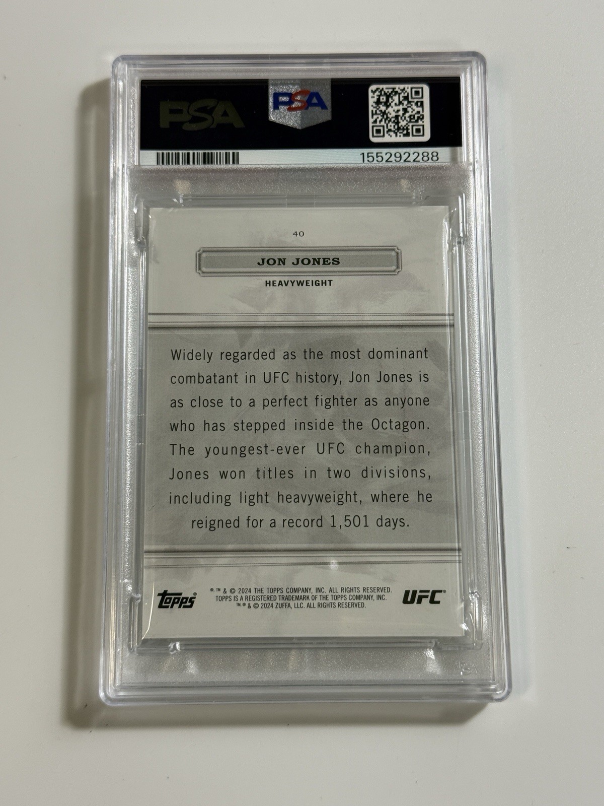 Topps 2024 Royalty UFC Jon Jones Blue /25 PSA 8 #40 view 2