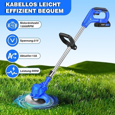 Akku Rasentrimmer Greenworks Freischneider mit 2 Akkus & Ladegerät 28 Zubehör