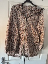 Next Rain Mac With Fold Away Pouch. Floral Pattern, Size 10