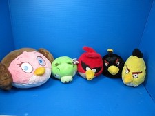 Angry Birds Plush Lot of 5 Leia Space Red Bomb Chuck King Pig No Sound
