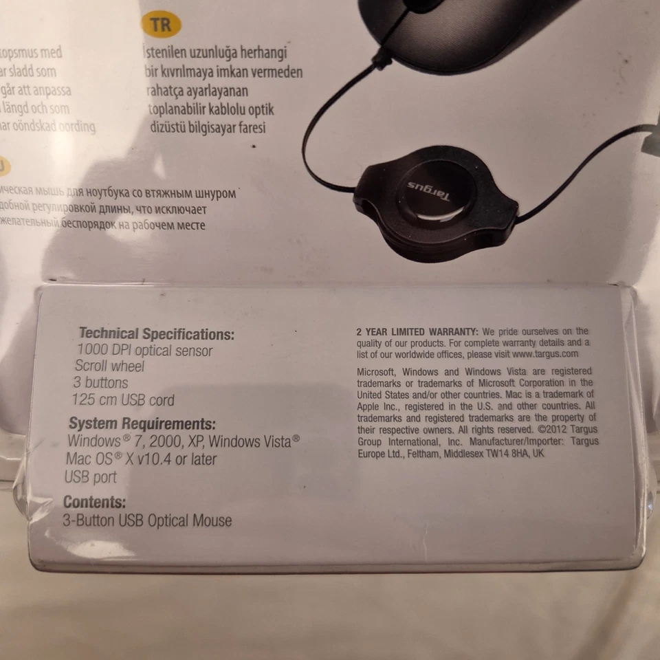 Targus Compact Optical Mouse Black New & Sealed - Image 4 of 4