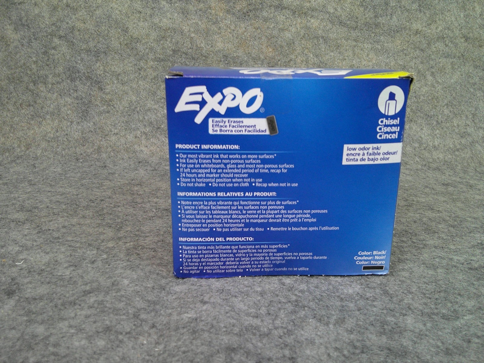 EXPO Dry Erase Markers Low Odor Ink Black Chisel Tip 36 Count