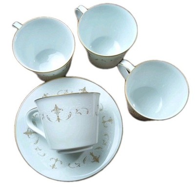 Noritake Courtney 6520 Japan Tea Cups And Saucers Set Of 4