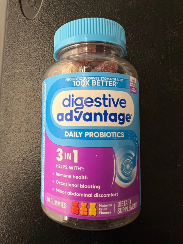 2x Gominotas Digestive Advantage Diario 3 en 1 Fruta Gominolas 80 Ct 6/2026+ Foto 3 de 4