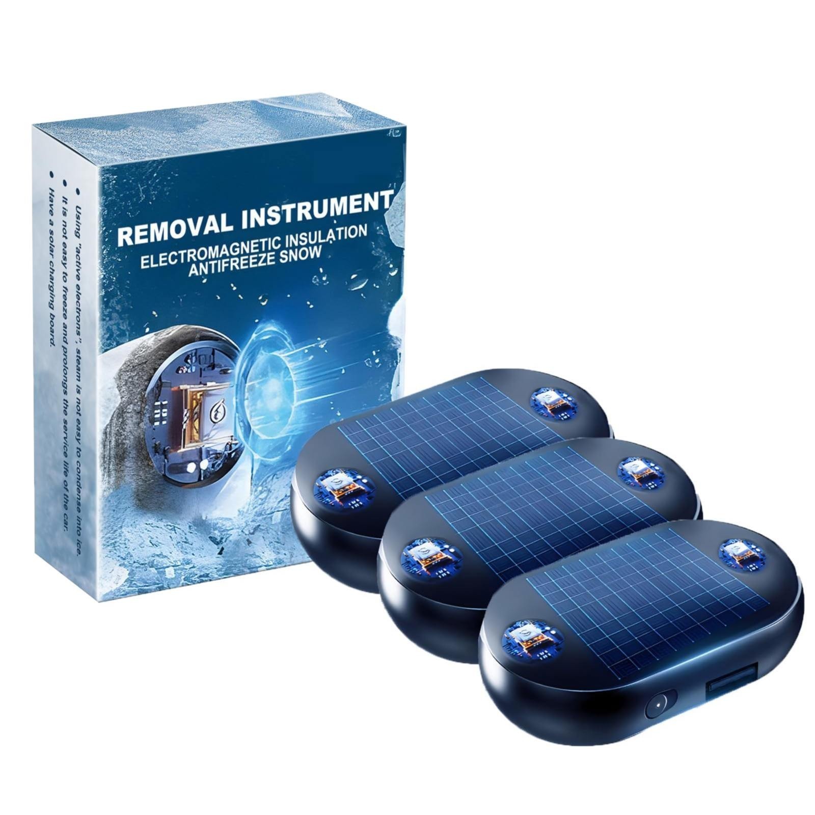 3X Solar Electromagnetic Interference Antifreeze Device Mini Deicer Car Window