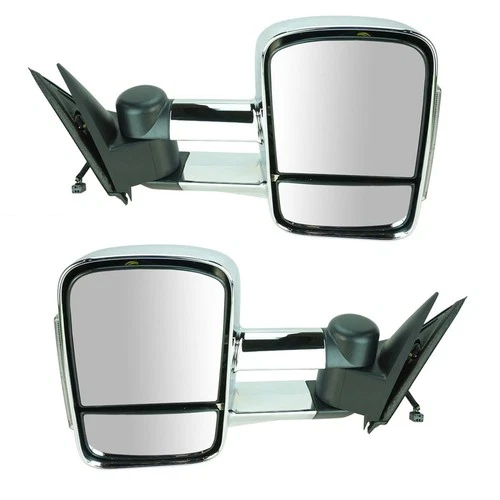 Towing Mirror Chrome Power Heated Signal Pair for Silverado Pickup Truck Sierra